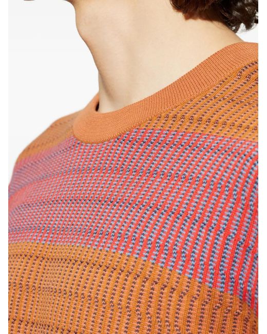 Paul Smith Orange Striped Sweater for men