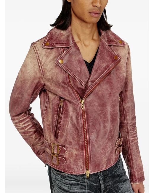 DIESEL Distressed Vintage-Inspired Jacket With Asymmetrical Zipper for men