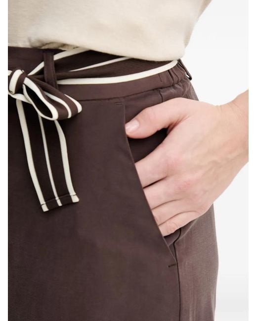 Benetton Brown Pantalon Ample À Taille Ceinturée