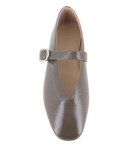 Le Monde Beryl Gray Ballerinas mit Schnallenriemen