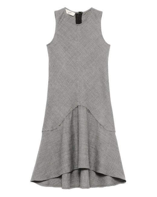 BITE STUDIOS Gray Sleeveless Asymmetrical Mini Dress