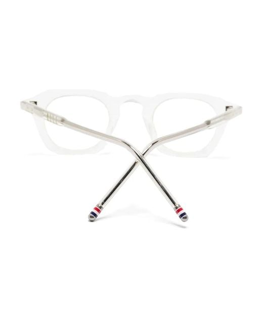 Thom Browne White Transparent-Frame Glasses