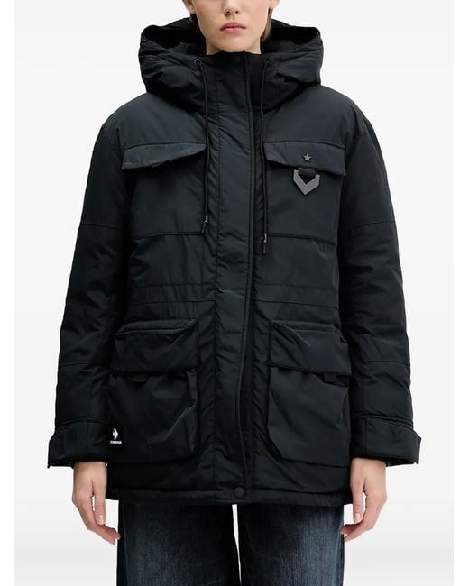 Converse Black Hooded Patch Jacket