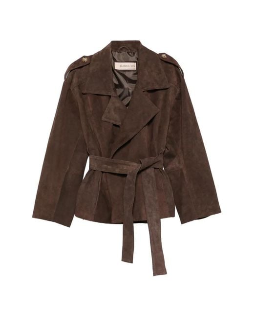 Blanca Vita Brown Belt Button Jacket