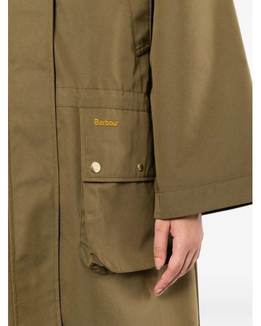 Barbour Green Bilsdale Detachable-Hood Cotton-Blend Coat