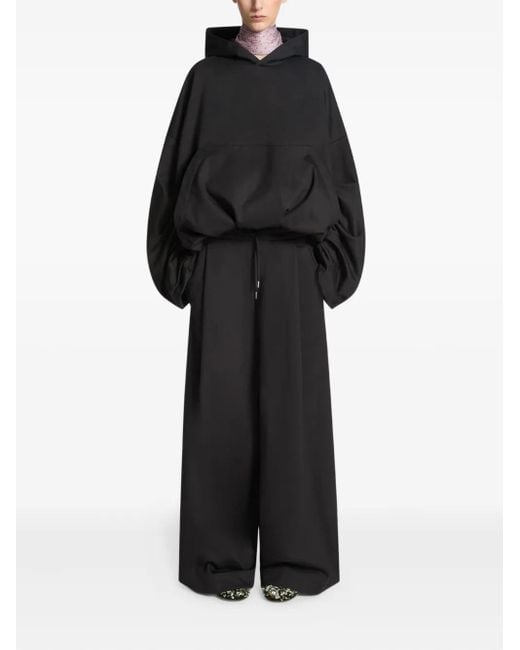 Dries Van Noten Black Pleated Drawstring Track Pants