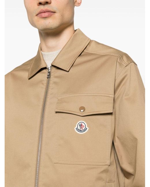 Moncler Natural Logo-patch Shirt Jacket for men