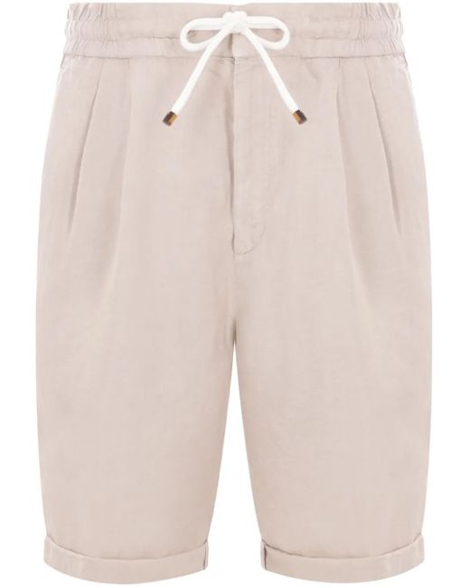 メンズ Brunello Cucinelli リネン トラックショーツ Natural