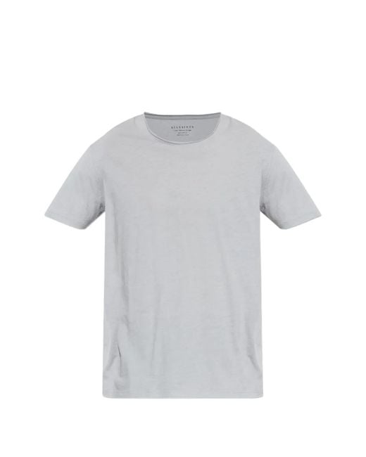 AllSaints Gray Figure Raw-Edge T-Shirt for men