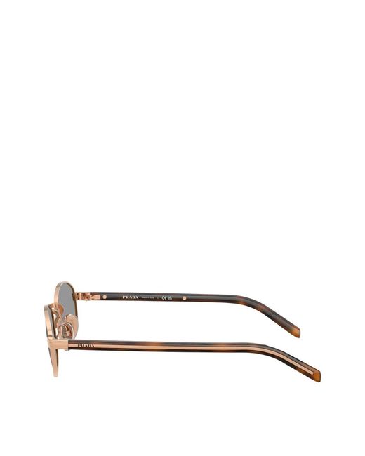 Prada Metallic Oval-Frame Sunglasses