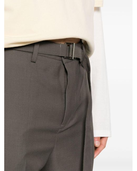 Sacai Straight-Leg-Hose mit Gürtel in Gray für Herren