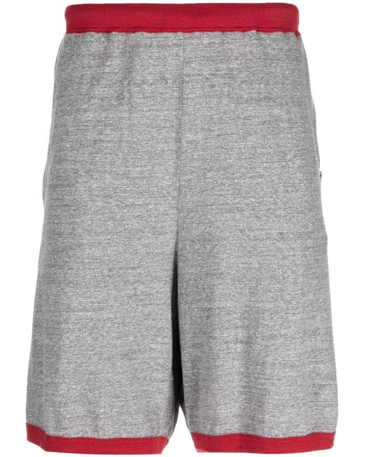 Undercover Gray Elasticated-Waist Cotton Track Shorts for men