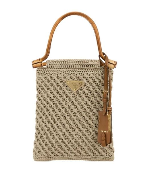 Prada Gehaakte Shopper in het Natural