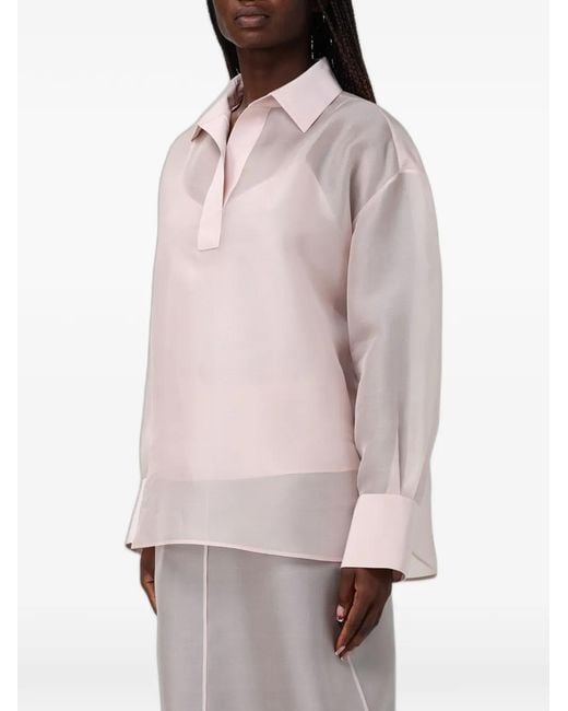 Agnona Pink Collared Blouse