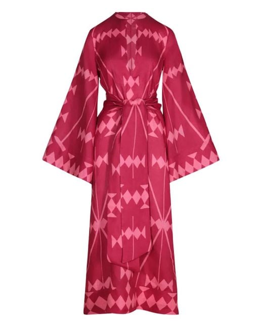 Johanna Ortiz Savannah Maxi-Jurk Met Geometrische Print in het Red
