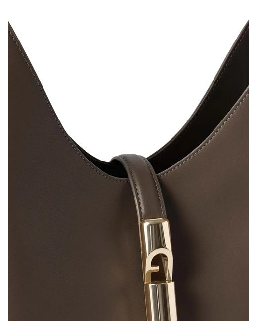 Furla Brown Goccia Leather Tote Bag