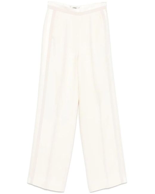 Fendi White Panelled Wide-Leg Trousers