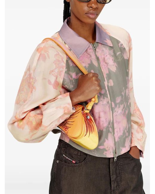 DIESEL Pink Floral-Print Bomber Jacket
