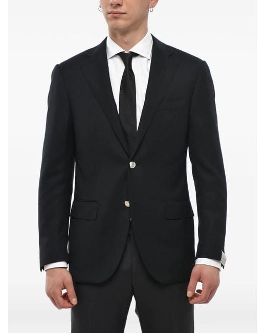 Corneliani Black Notch-Lapel Blazer for men
