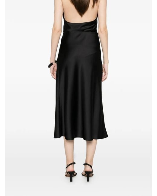 Imperial Black Elasticated Midi Skirt