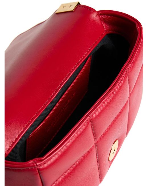 DSquared² Red Logo-Plaque Quilted Leather Bag