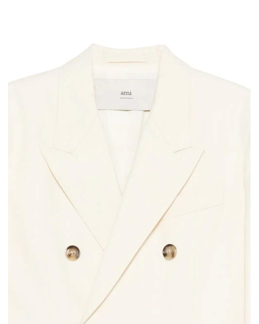 AMI Natural Double-Breasted Coat
