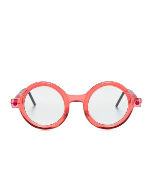 Kuboraum Red P1 Round-Frame Tinted Sunglasses
