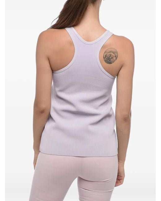 Jil Sander Purple Embossed Racerback Top