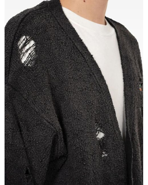 KAMIYA Ausgeblichener Cardigan Im Distressed-Look in Black für Herren