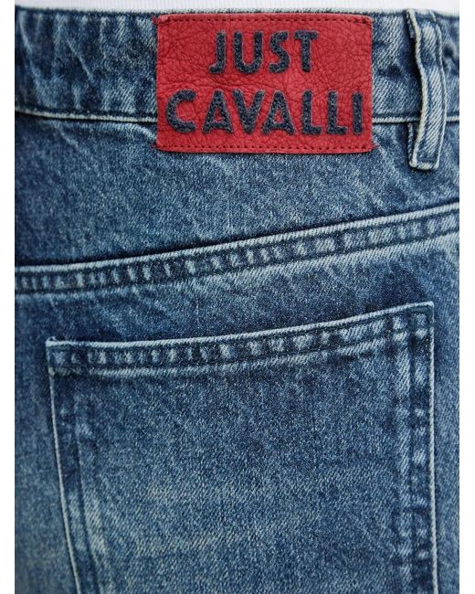 Just Cavalli Blue Logo-Patch Jeans