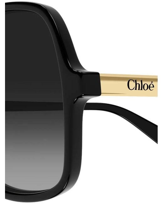Chloé Black Pilot-Frame Sunglasses