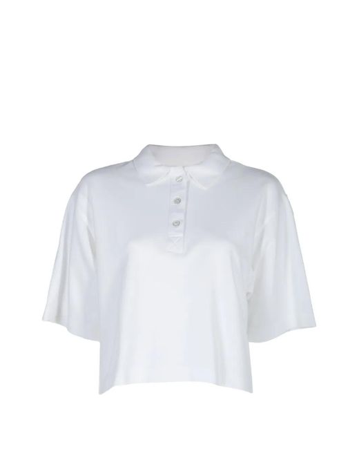 Citizens of Humanity White Lowen Cropped Polo Shirt