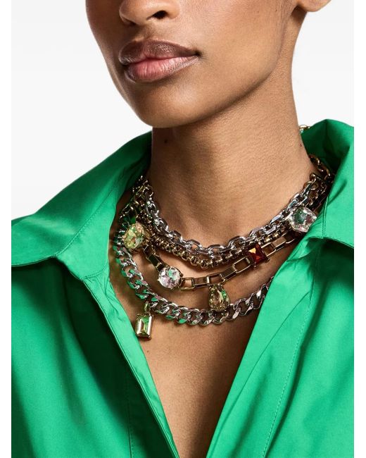 Essentiel Antwerp Green Oversized Voluminous-Sleeves Mini Dress