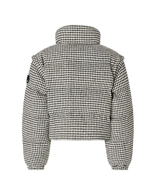 Pinko Gray Houndstooth-Pattern Padded Jacket