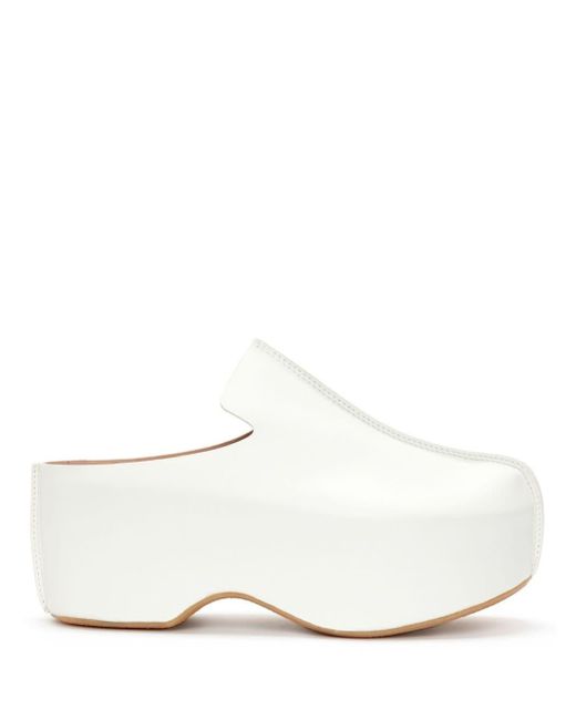 J.W. Anderson White Platform Leather Loafers for men