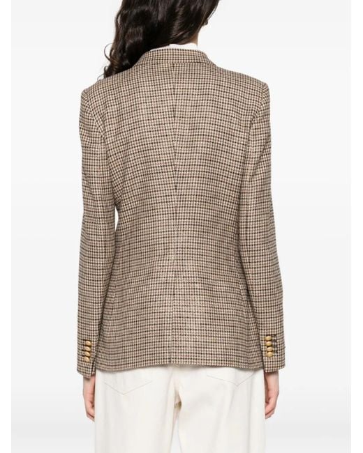 Tagliatore Brown Double-Breasted Check Jacket