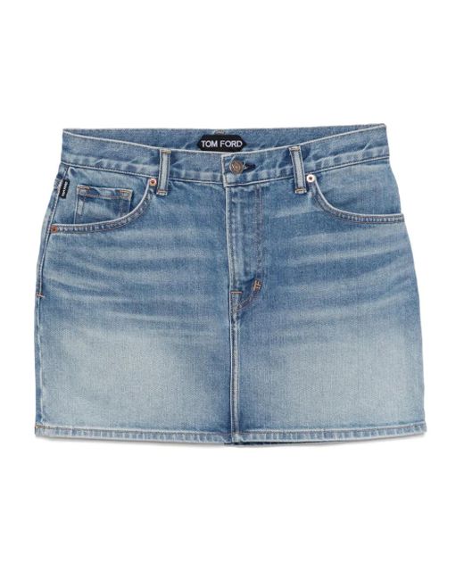 Tom Ford Blue Denim Skirt