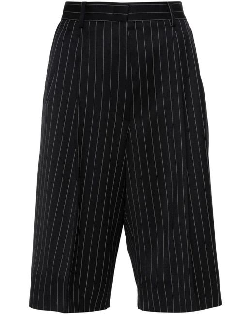 MSGM Black Pinstripe Tailored Shorts