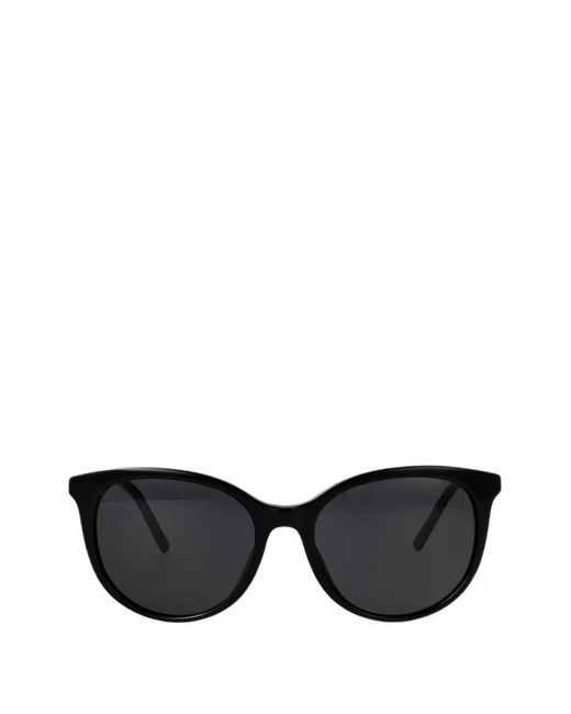 Dolce & Gabbana Black Logo-Print Round-Frame Sunglasses