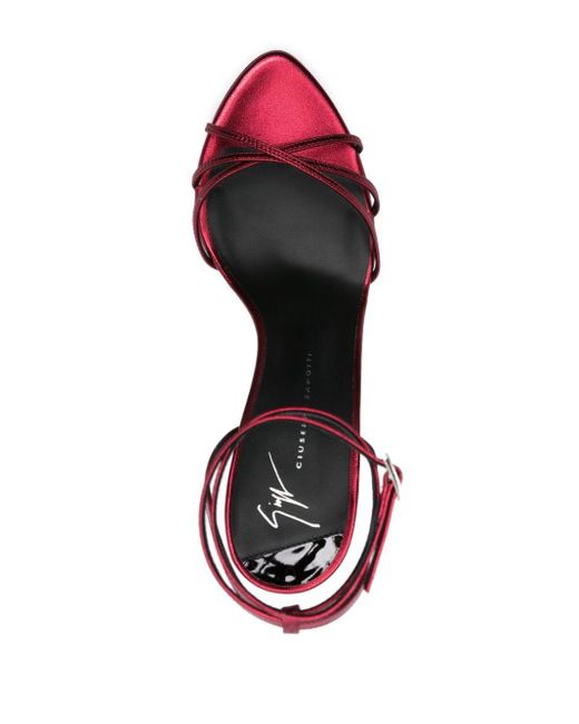 Giuseppe Zanotti Pink 100mm Metallic Leather Strapy Sandals