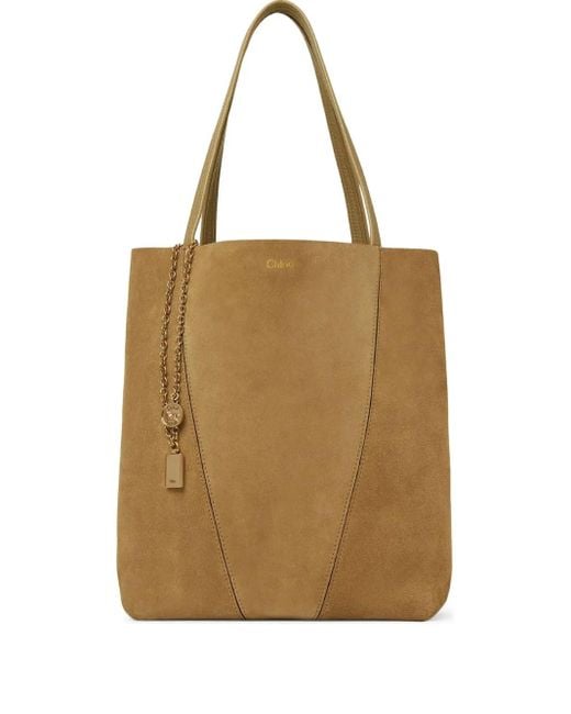 Sac Cabas À Empiècements En Daim Chloé en coloris Natural