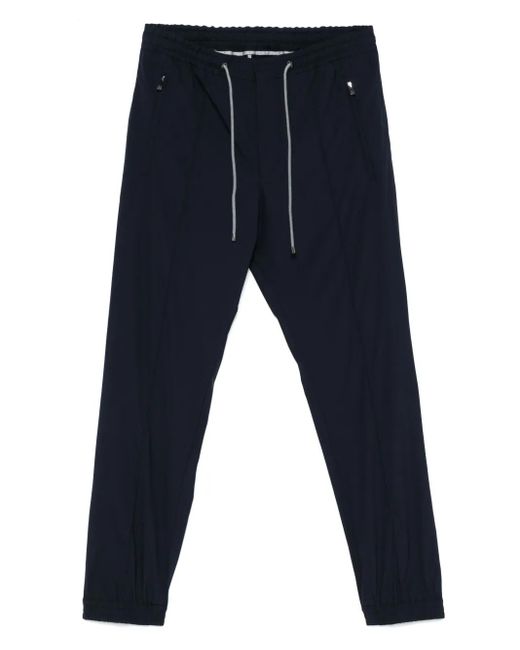 Corneliani Blue Drawstring Straight-Leg Trousers for men