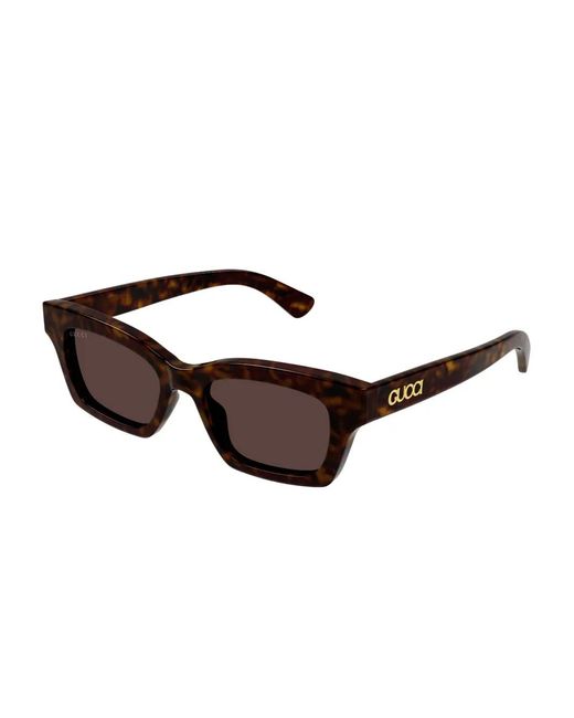 Gucci Brown Rectangle-Frame Sunglasses