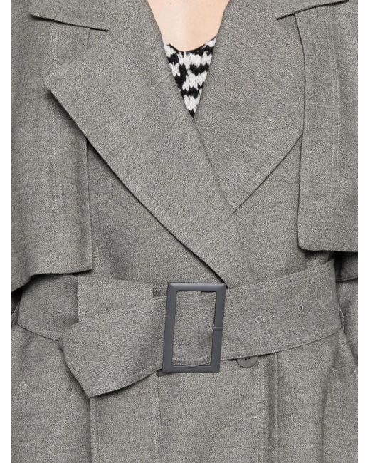 J.W. Anderson Gray Longline Double-Breasted Trench Coat