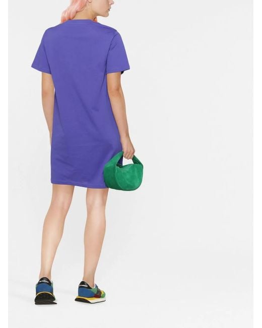 Moschino Blue Logo-Print T-Shirt Dress