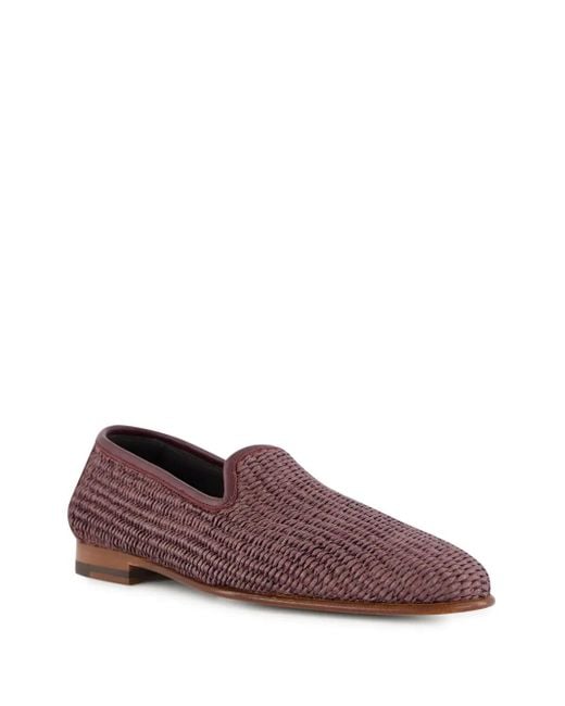 Manolo Blahnik Brown Raffia Loafers for men