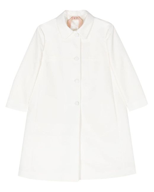 Manteau Mantel à simple boutonnage N°21 en coloris White