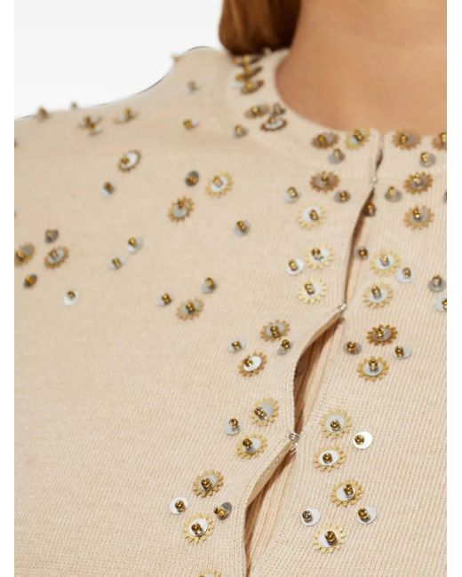 Isabel Marant White Amaria Sequin-Embellished Cardigan