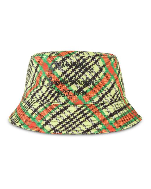 Sombrero de pescador a cuadros con logo Philosophy Di Lorenzo Serafini de color Green