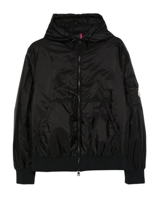 Moncler Black Poiliot Hooded Zip-Front Jacket for men